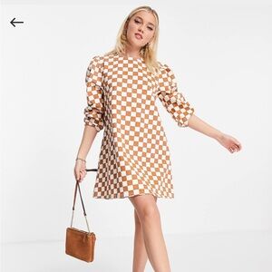Checkered mini-dress